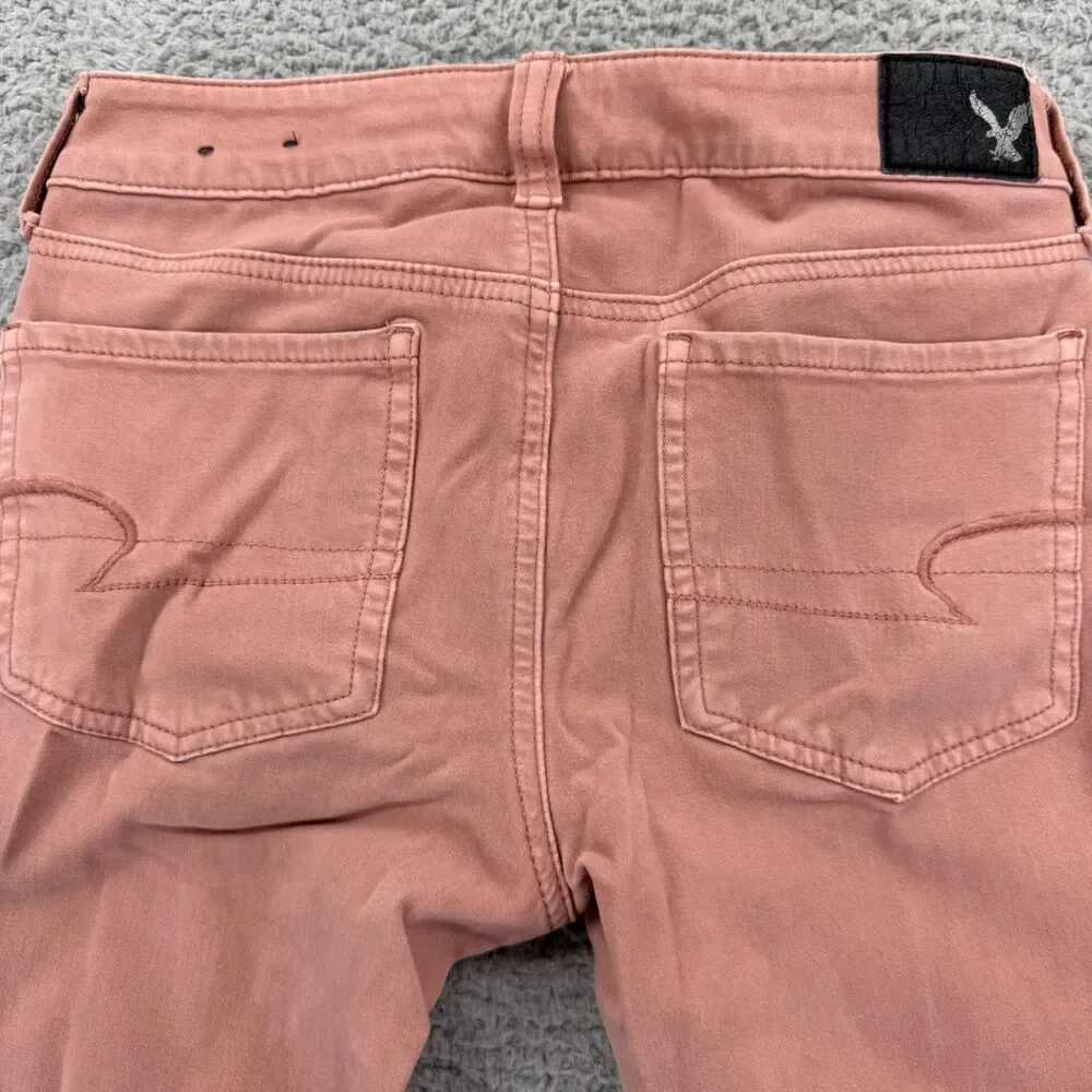 American Eagle 360 Super Stretch Jegging Mauve Pink Skinny Jeans Womens 2 Reg